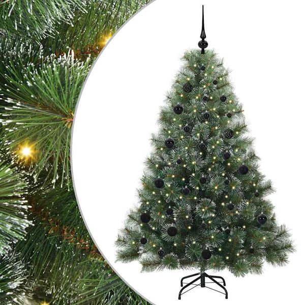 vidaXL K&uuml;nstlicher Weihnachtsbaum mit 150 LEDs Gr&uuml;n 150 cm PE und PVC