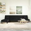 vidaXL Schlafsofa in L-Form Schwarz 255x140x70 cm Samt