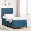 vidaXL Boxspringbett mit Matratze mit Kopfteil Blau 90 x 200 cm Samt