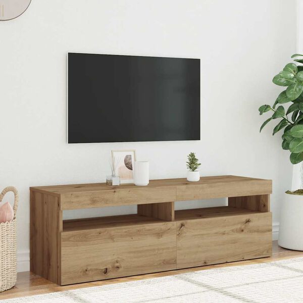 vidaXL TV-Schrank mit LED Artisan-Eiche 120x35x40 cm Holzwerkstoff