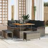 vidaXL Gartensofa-set mit Kissen 8 pcs Grau Poly-Rattan