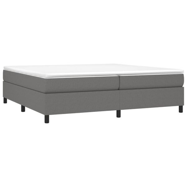 vidaXL Boxspringbett mit Matratze Dunkelgrau 200x200 cm Stoff