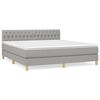 vidaXL Boxspringbett mit Matratze Hellgrau 180x200 cm Stoff