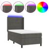 vidaXL Boxspringbett mit Matratze & LED Dunkelgrau 100x200 cm Samt