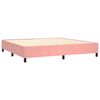vidaXL Boxspringbett mit Matratze & LED Rosa 200x200 cm Samt