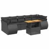 vidaXL 8-tlg. Garten-Sofagarnitur mit Kissen Schwarz Poly Rattan