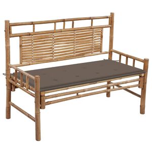 vidaXL Gartenbank mit Auflage 120 cm Bambus
