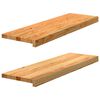 vidaXL Fensterb&auml;nke 2 Stk. Hellbraun 80x25x2 cm Massivholz Eiche