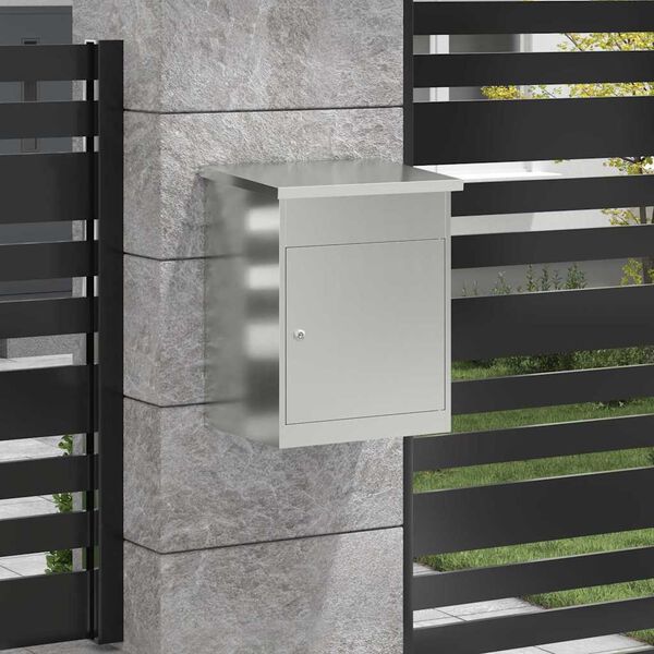 vidaXL Paketdrop-Box Schwarz 47,5 x 38 x 59 cm Verzinkter Stahl