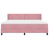 vidaXL Boxspringbett mit Matratze mit Kopfteil Rosa 200 x 180 cm Samt