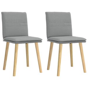 vidaXL Esszimmerst&uuml;hle 2 Stk. Hellgrau Stoff