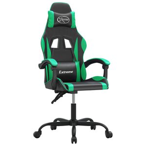 vidaXL Gaming-Stuhl Drehbar Schwarz und Gr&uuml;n Kunstleder