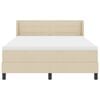 vidaXL Boxspringbett mit Matratze Creme 200 x 140 cm Polyester