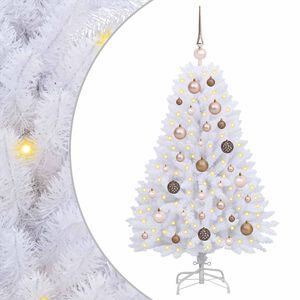 vidaXL K&uuml;nstlicher Weihnachtsbaum 120 cm PVC und Stahl Wei&szlig;