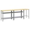 vidaXL Werkbank-Set 3 stk. Beige und Grau Pulverbeschichteter Stahl