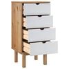 vidaXL Schubladenschrank OTTA Braun & Wei&szlig; 45x39x90 cm Massivholz