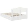 vidaXL Aufbewahrungsbett mit Kopfteil Wei&szlig; 160 x 200 cm Holzwerkstoff