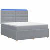 vidaXL LED Boxspringbett mit Matratze Hellgrau 160 x 200 cm Stoff