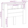 vidaXL LED-Kopfteil Grau Sonoma 120x18,5x103,5 cm Holzwerkstoff