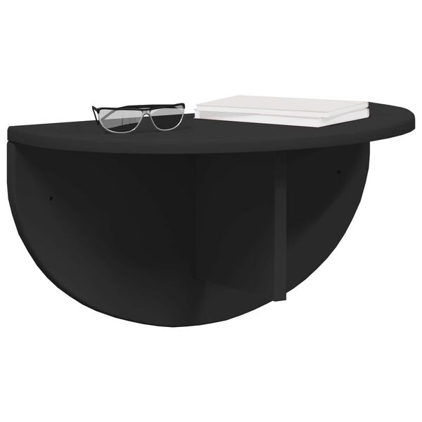 vidaXL Wandregal Wandmontiert Schwarz 48 x 24 x 24 cm Holzwerkstoff