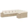 vidaXL 9-tlg. Garten-Sofagarnitur mit Kissen Beige Poly Rattan