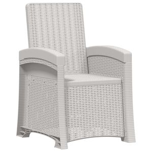 vidaXL Liegesessel Garten Rattan-Optik Wei&szlig; PP