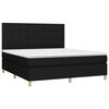 vidaXL Boxspringbett mit Matratze & LED Schwarz 180x200 cm Stoff
