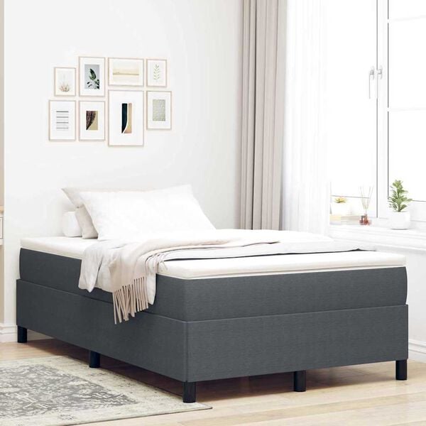 vidaXL Boxspringbett Dunkelgrau 120 x 190 cm Samt
