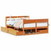 vidaXL Massivholzbett ohne Matratze Wachsbraun 120x190 cm Kiefernholz