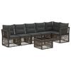 vidaXL Gartensofa-set 7 pcs Grau Poly-Rattan