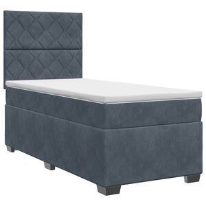 vidaXL Boxspringbett mit Matratze Dunkelgrau 80 x 200 cm Samt