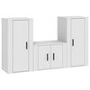 vidaXL 3-tlg. TV-Schrank-Set Wei&szlig; Holzwerkstoff