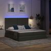 vidaXL Bett mit LED-Lichtleisten Dunkelgrau 180 x 200 cm Stoff