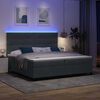 vidaXL LED Boxspringbett mit Matratze Dunkelgrau 200 x 200 cm Stoff