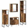 vidaXL Badezimmerm&ouml;bel-Set mit Regal 4 pcs Altholz Holzwerkstoff