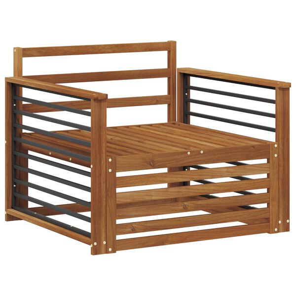 vidaXL 2 St&uuml;ck Sofa mit Armlehnen Massivholz Akazie Natur