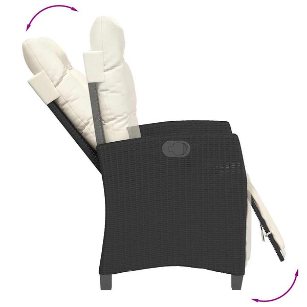 vidaXL 9-tlg. Garten-Essgruppe mit Kissen Schwarz Poly Rattan