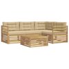 vidaXL Outdoor-Sofagarnitur 5 stk. 4-Sitzer Wei&szlig; und Beige Polyester