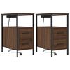 vidaXL Nachttisch 2 stk. Braun Eichen-Optik 30 x 48 x 61 cm