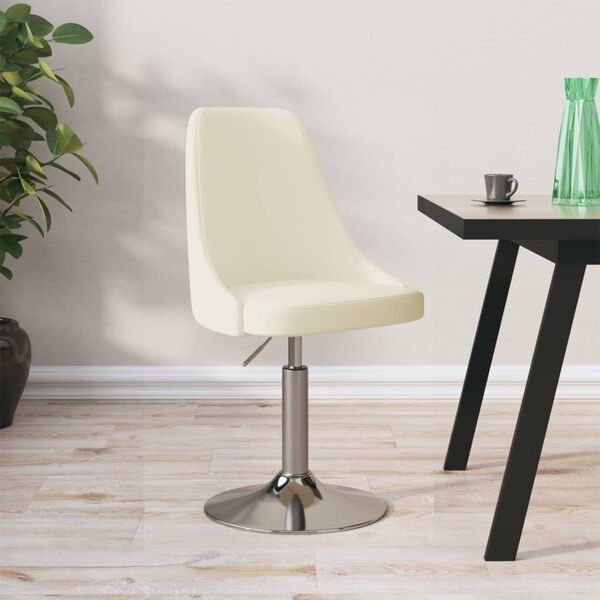 vidaXL Esszimmerstuhl Drehbar Creme Stoff