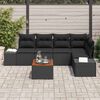 vidaXL Gartensofa-set mit Kissen 6 pcs Schwarz Poly-Rattan