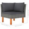 vidaXL 6-tlg. Garten-Lounge-Set Poly Rattan und Eukalyptusholz Grau