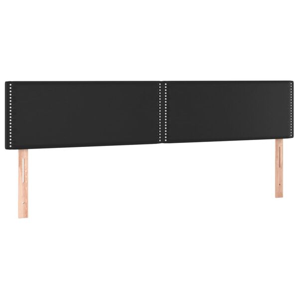 vidaXL LED Kopfteil Schwarz 160x5x78/88 cm Kunstleder