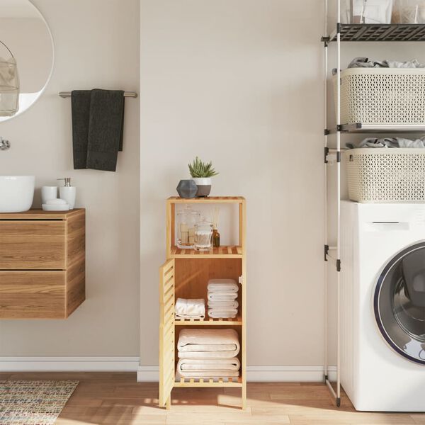 vidaXL Badezimmerschrank mit Ablage 36x33x87 cm Bambus