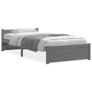 vidaXL Massivholzbett Grau 75x190 cm