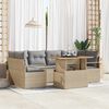 vidaXL Garten-Sofa-Set mit Kissen 7 pcs Beige und Hellgrau