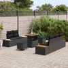 vidaXL Garten-Sofa-Set mit Kissen mit Speicher 8 pcs Schwarz
