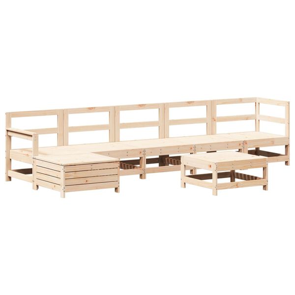 vidaXL 7-tlg. Garten-Lounge-Set Massivholz Kiefer