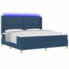 vidaXL Boxspringbett mit Matratze mit Kopfteil Blau 200 x 200 cm Stoff