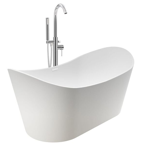 vidaXL Freistehende Badewanne und Wasserhahn 204 L 118,5 cm Silbern